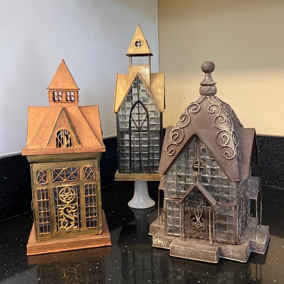 Other - *SALE* Set/3 Acrylic & Metallic Lanterns Votives Tealights